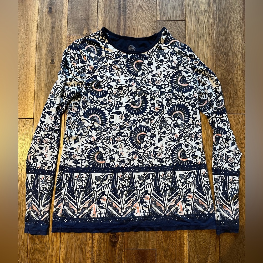 Tory Burch Pattern Long Sleeve Top, XS